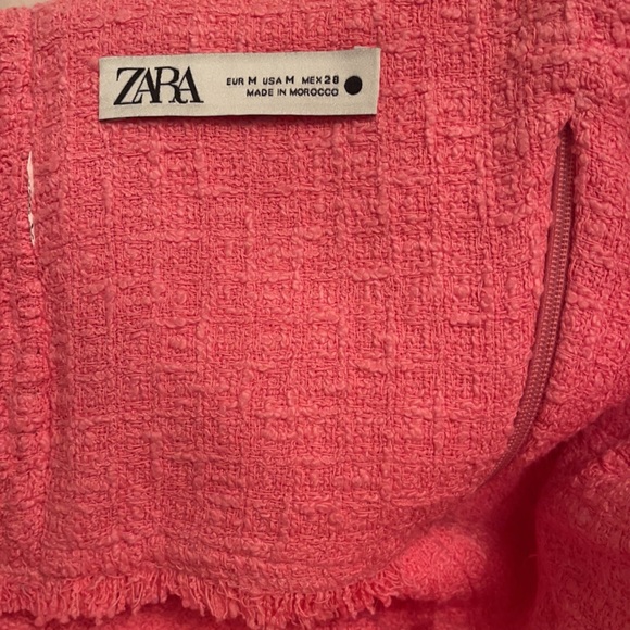 Zara Tweed Pink Bustier Crop Top size Medium - Picture 4 of 5